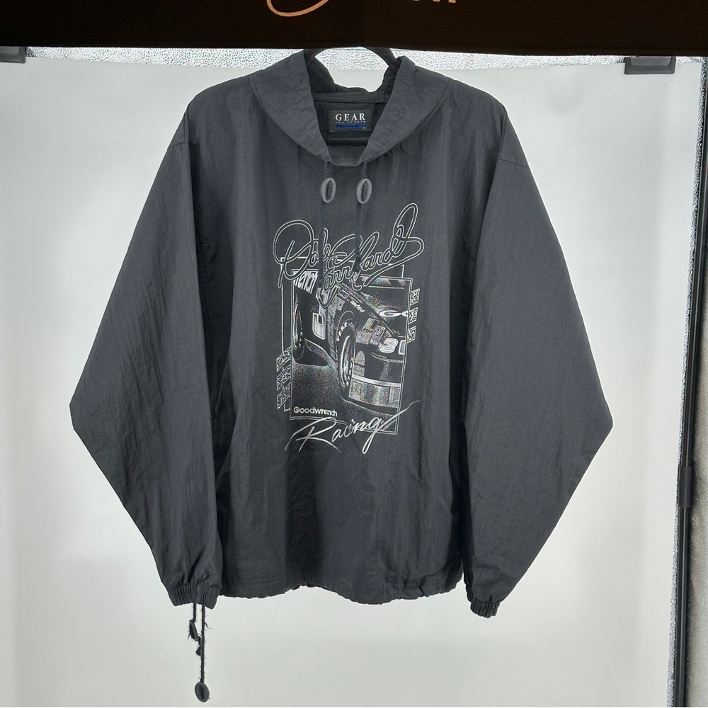 Men’s Vintage Large Black Dale Earnhardt Racing Wind suit Top Sweatshirt 90’s